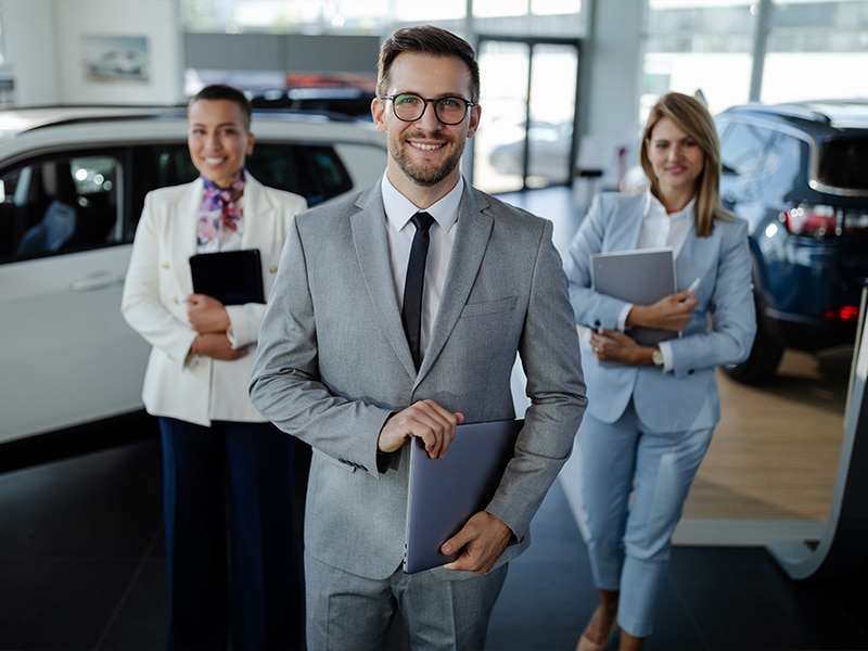 Sales team at Sharpnack Buick in Willard, Ohio, providing trusted customer service