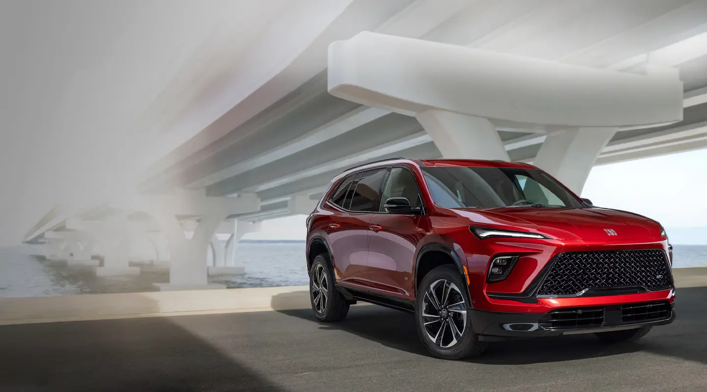 Buick Enclave SUV under bridge structure