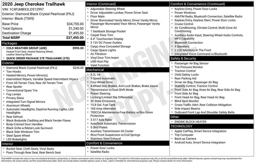 2020 Jeep Cherokee Trailhawk