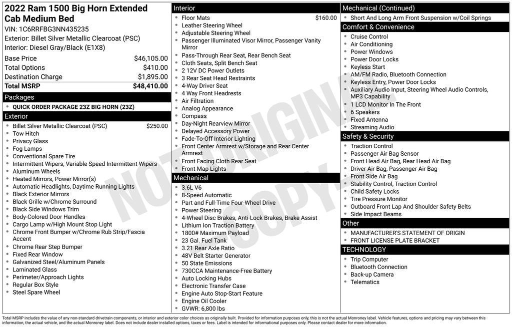 2022 RAM 1500 Big Horn