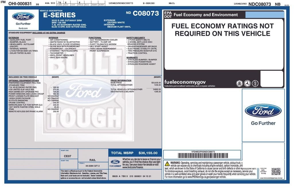 2022 Ford E-Series Cutaway Base