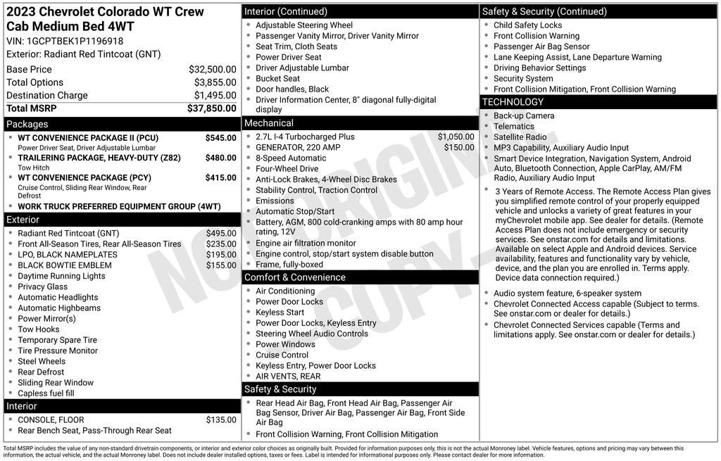 2023 Chevrolet Colorado 4WD Work Truck