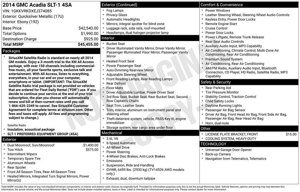 2014 GMC Acadia SLT