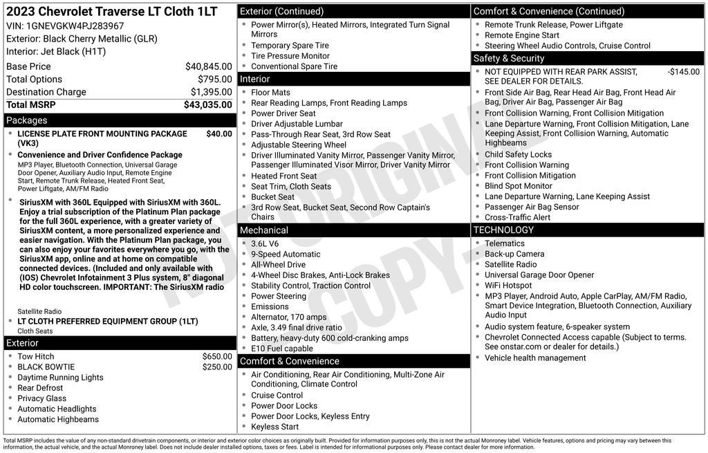 2023 Chevrolet Traverse LT Cloth