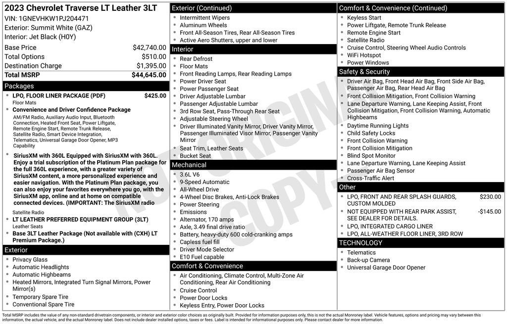 2023 Chevrolet Traverse LT Leather