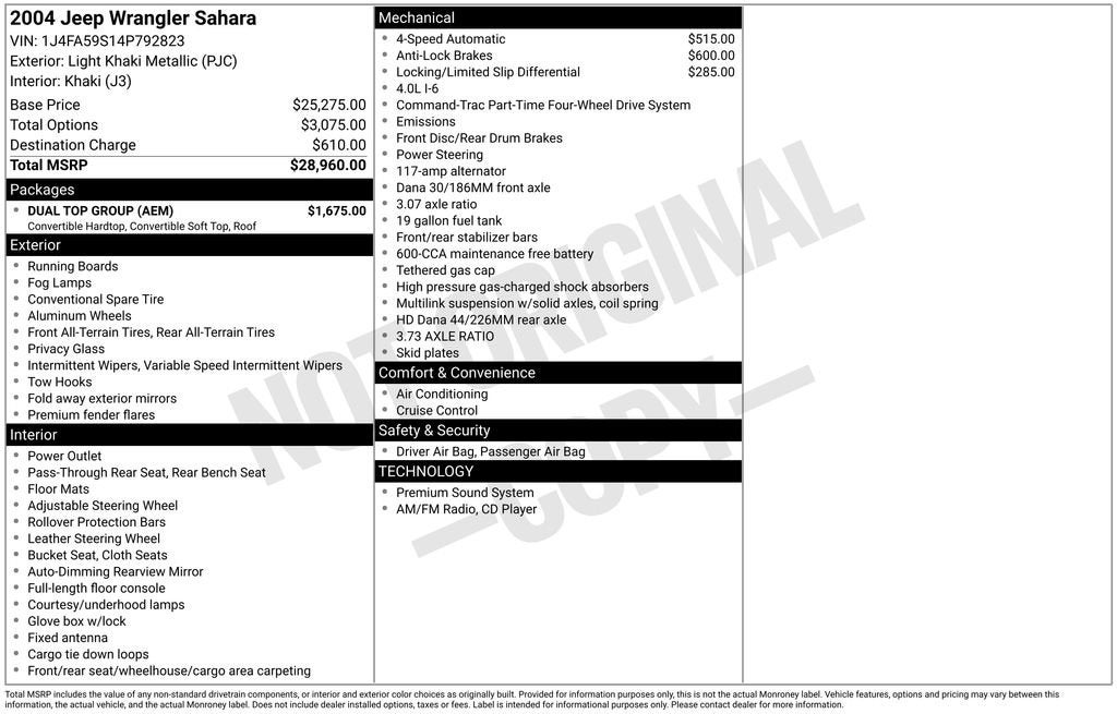 2004 Jeep Wrangler Sahara
