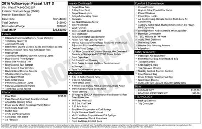 2016 Volkswagen Passat 1.8T S