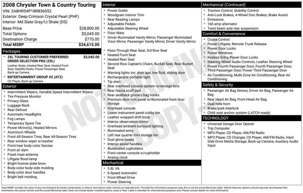 2008 Chrysler Town & Country Touring