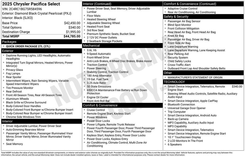 2025 Chrysler Pacifica Select