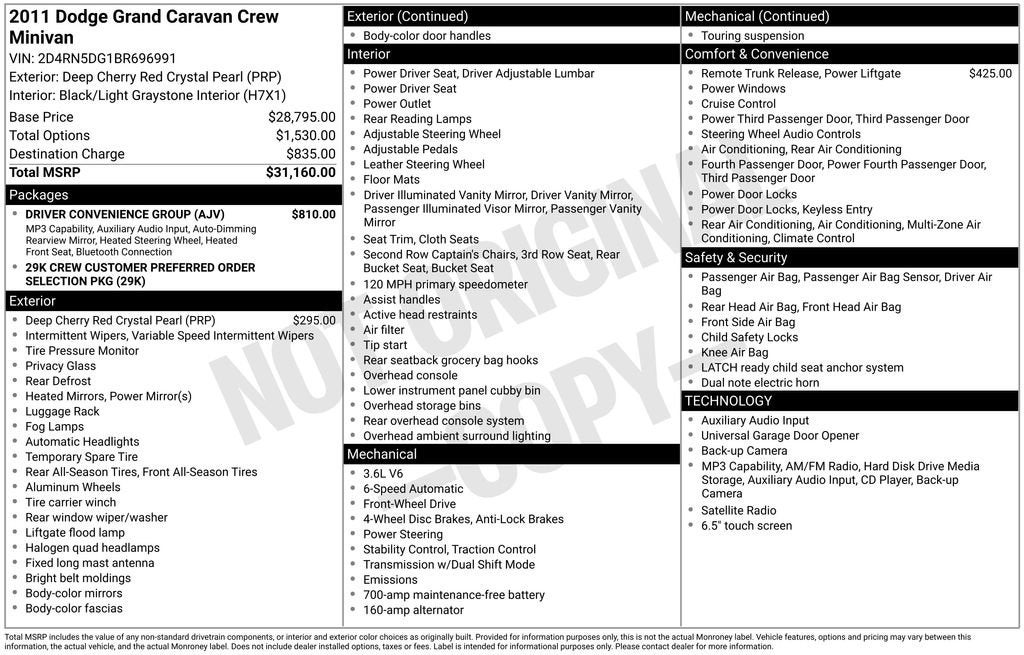 2011 Dodge Grand Caravan Crew