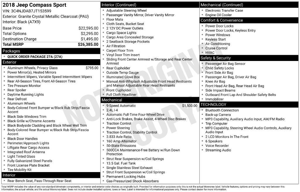 2018 Jeep Compass Sport 4x4
