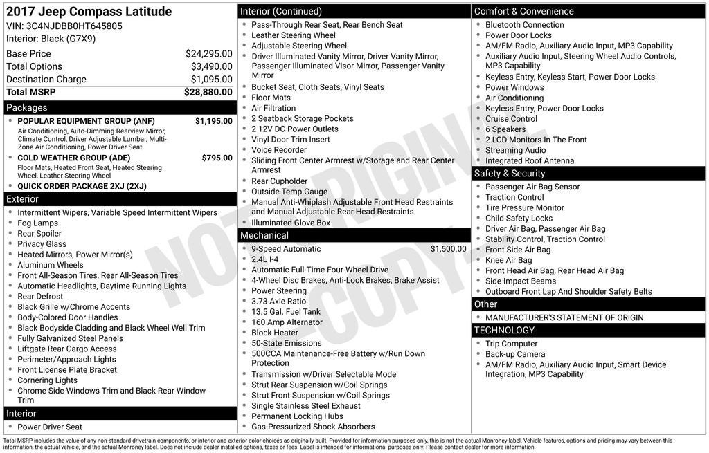 2017 Jeep New Compass Latitude 4x4
