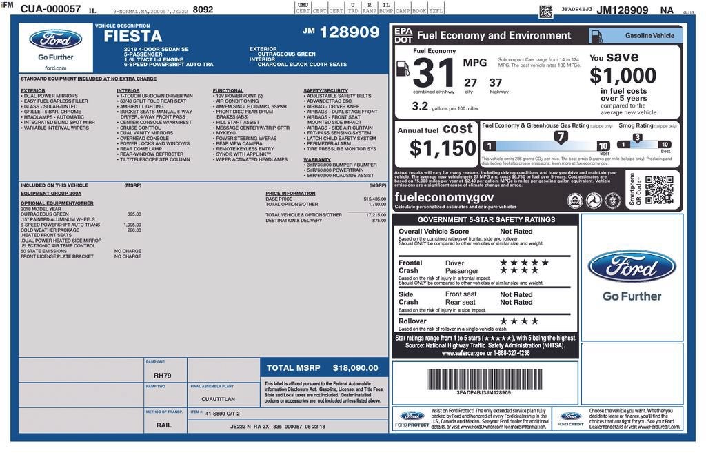 2018 Ford Fiesta SE