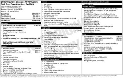 2025 Chevrolet Silverado 1500 Custom Trail Boss