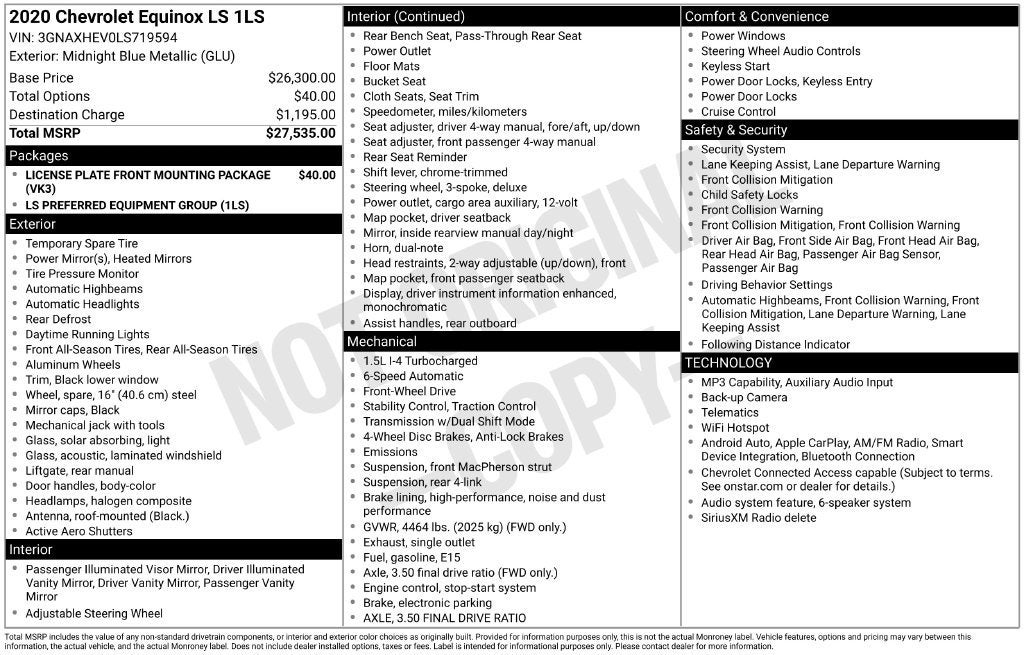 2020 Chevrolet Equinox LS
