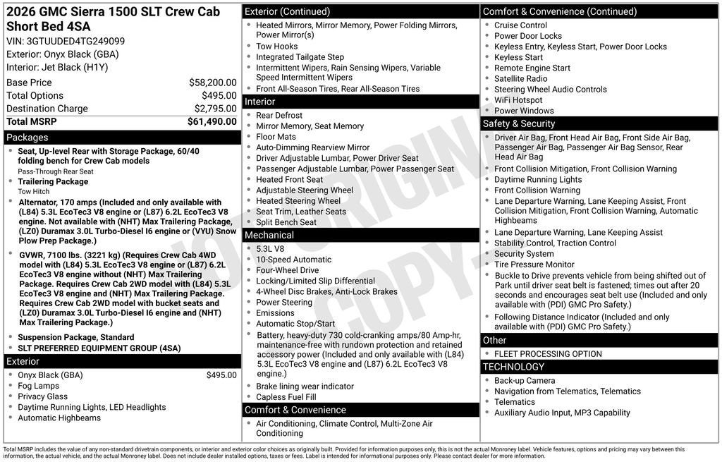 2026 GMC Sierra 1500 SLT