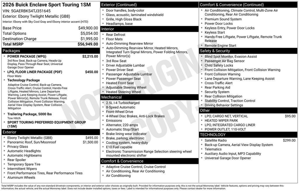 2026 Buick Enclave Sport Touring