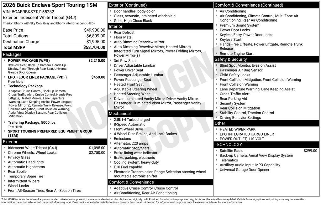 2026 Buick Enclave Sport Touring