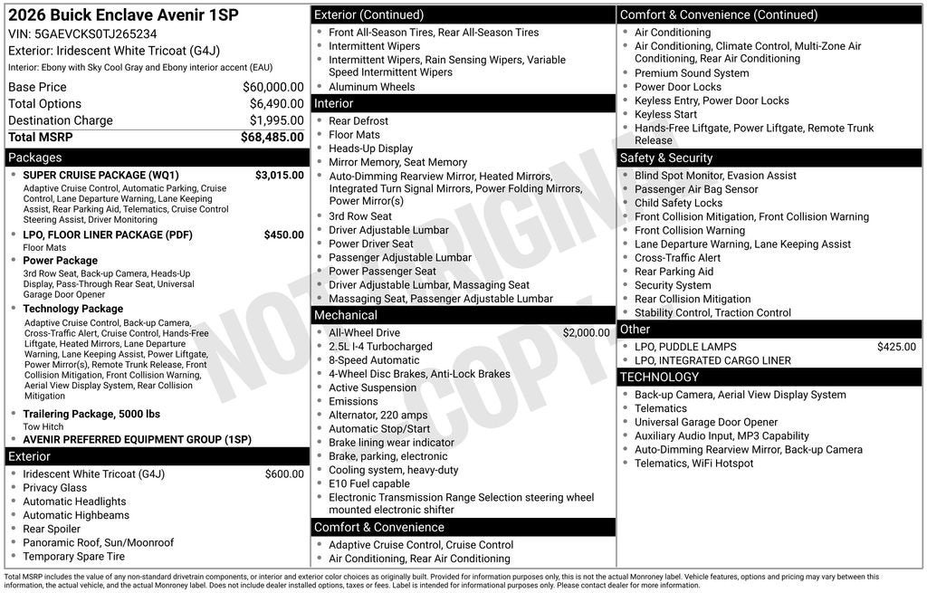 2026 Buick Enclave Avenir