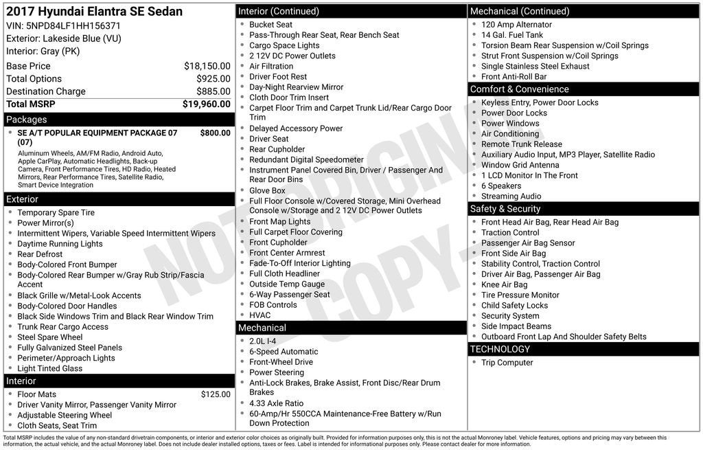 2017 Hyundai Elantra SE