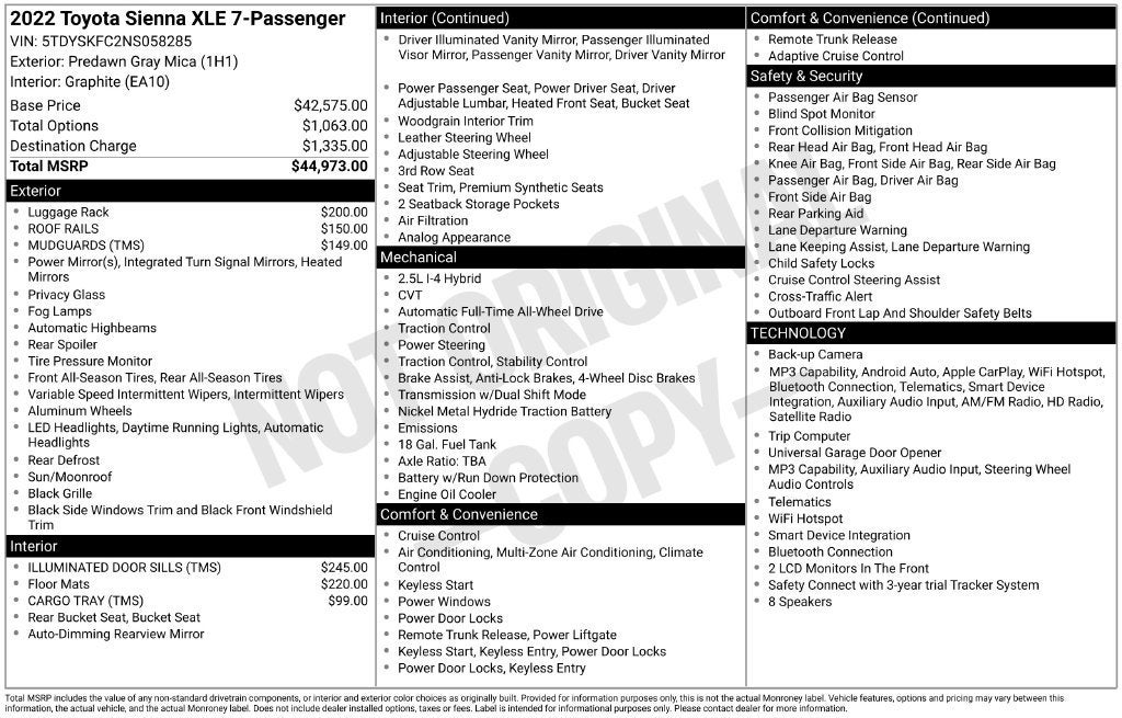 2022 Toyota Sienna XLE