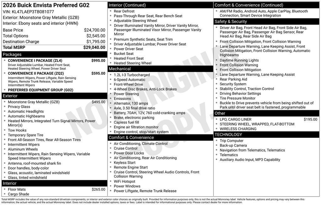 2026 Buick Envista Preferred