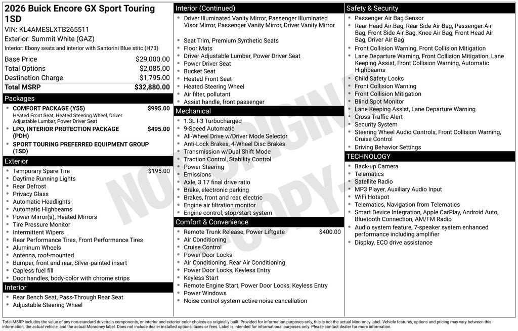 2026 Buick Encore GX Sport Touring