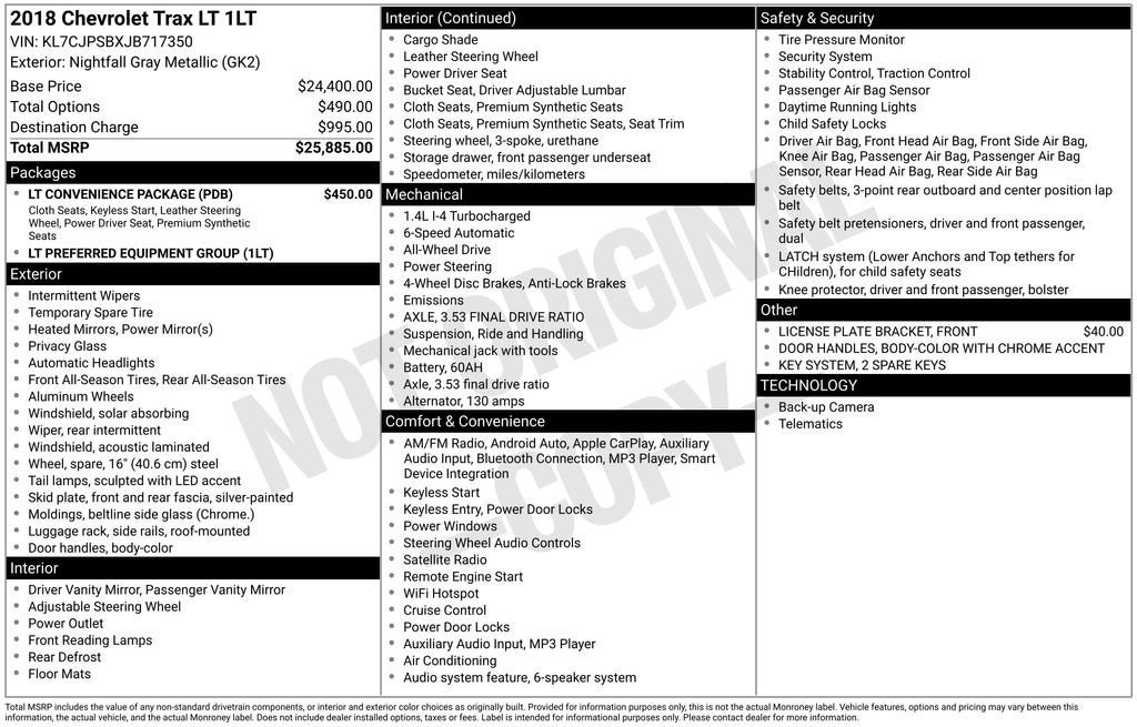 2018 Chevrolet Trax LT