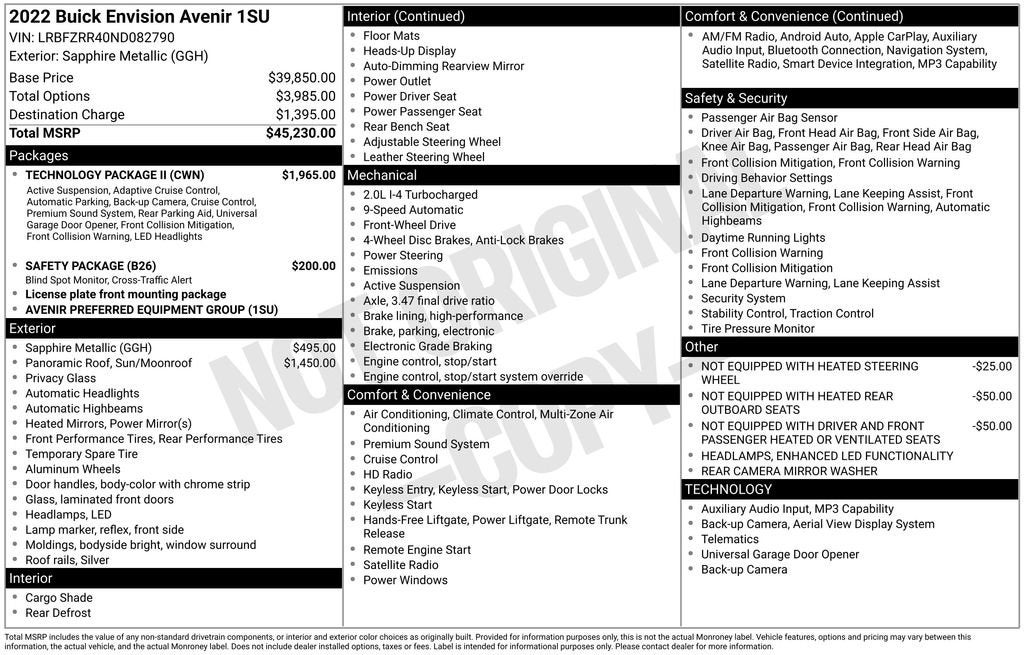 2022 Buick Envision Avenir