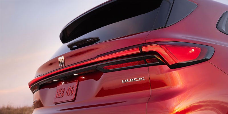 Red SUV rear view highlighting taillights
